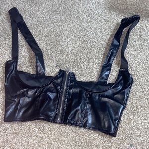 Black fitted Cropped Corset